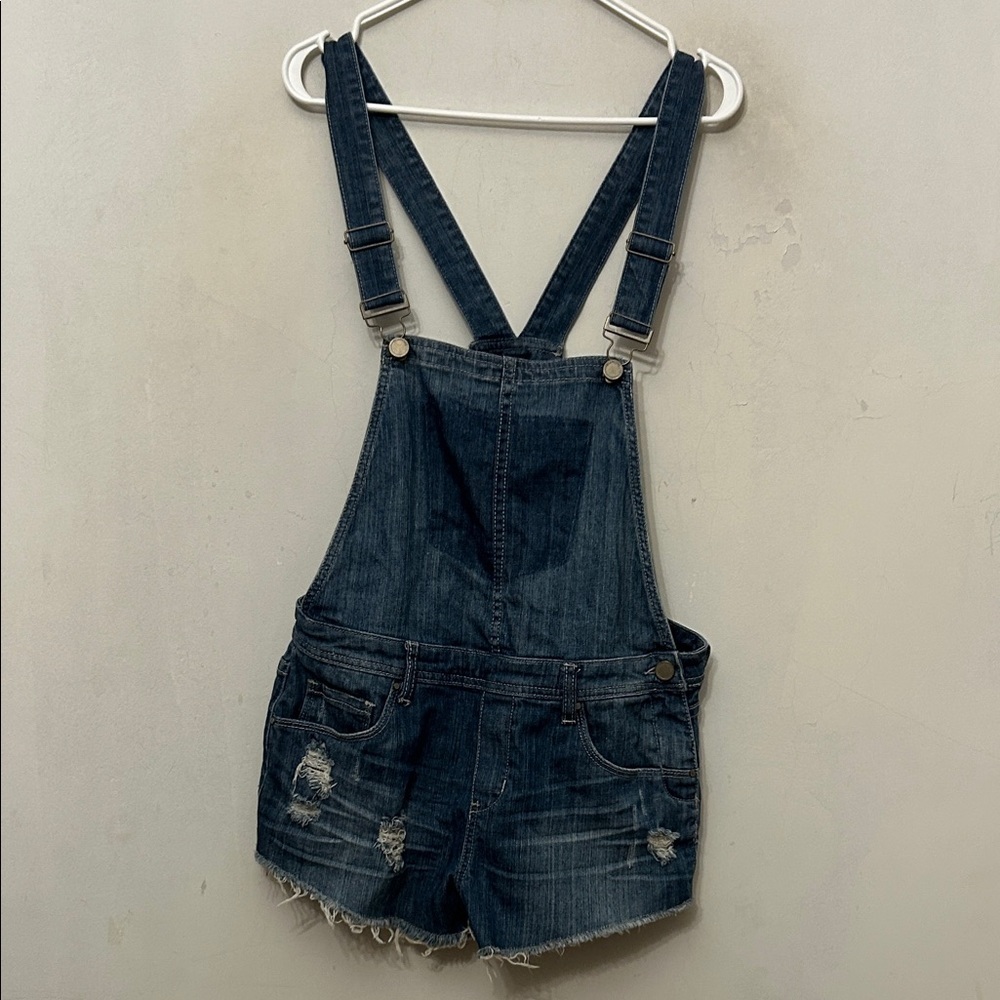 Blank NYC Denim Overalls with Distressed Detailing Size 28 EUC